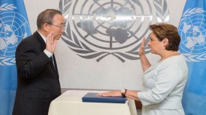 Secretary-General Ban Ki-moon conducts Swearing-in Ceremony: Ms. Patricia Espinosa Cantellano, Executive Secretary, United Nations Framework Convention on Climate Change